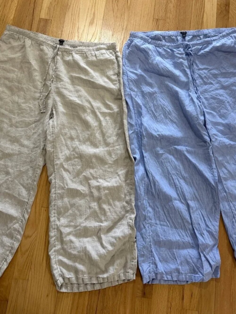 Lot of 2 J. Crew 2025 Soleil Pant in Linen Flax French Blue Sz 2X